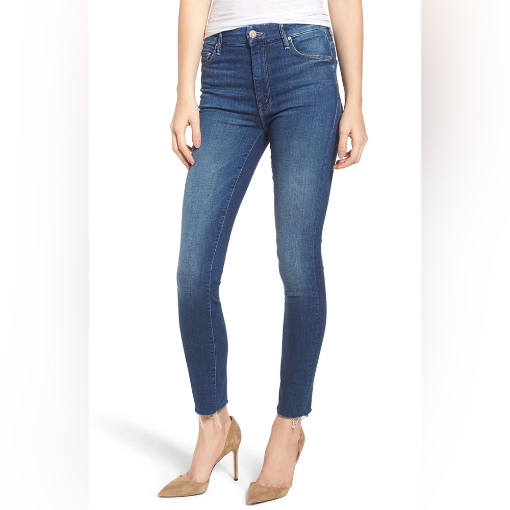 Mother Denim High Waisted Looker Ankle Fray Jeans